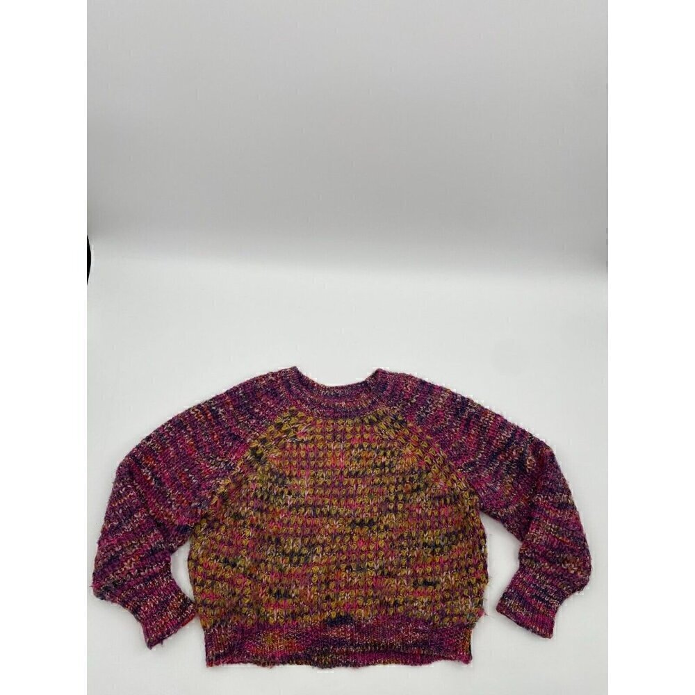 Anthropologie Moth Chunky Sweater Multicolor Purple Jumper Women Size Small